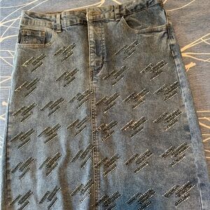 Women’s Blue Jean Embellished Skirt